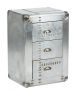 Aerospace Tarnished Silver Metal 3 Drawer Side Unit